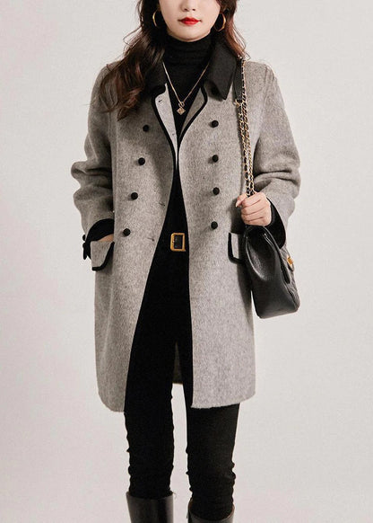 Eveloria Damen Trenchcoat Wollmischung Taillierte Passform