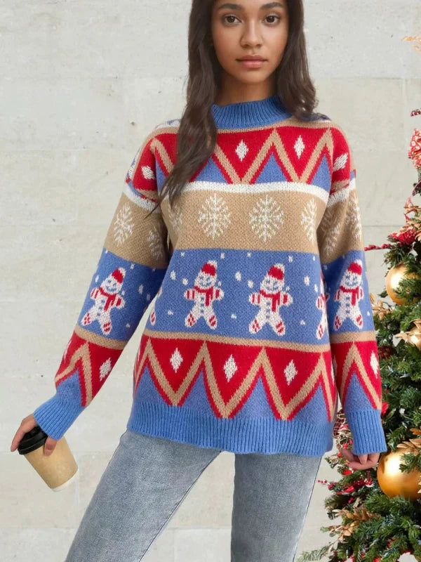 Damen Strickpullover Wollmischung Rundhalsausschnitt Festlich - Eveloria