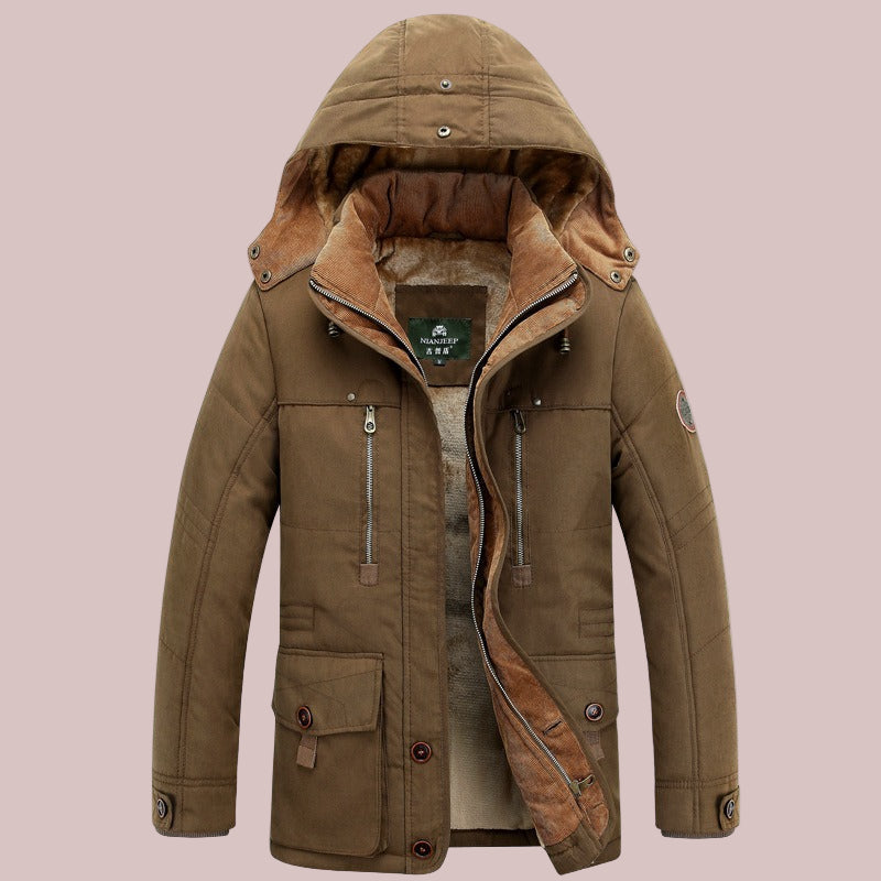Herren Parka Jacke Mid-Length Gepolstert Isoliert