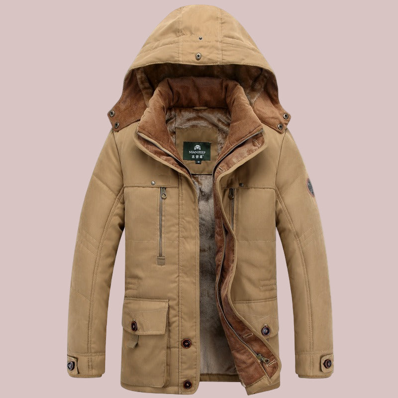 Herren Parka Jacke Mid-Length Gepolstert Isoliert