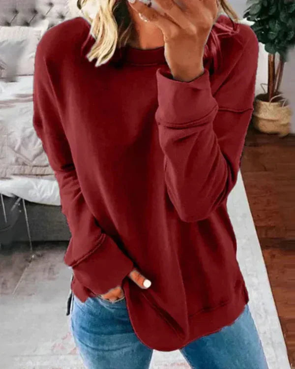 Eveloria Damen Sweatshirt Weicher Baumwollmix Rundhalsausschnitt