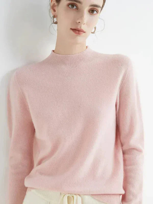 Eveloria Damen Pullover Sweatshirt Wollmischung Lange Ärmel Rippkragen - Eveloria