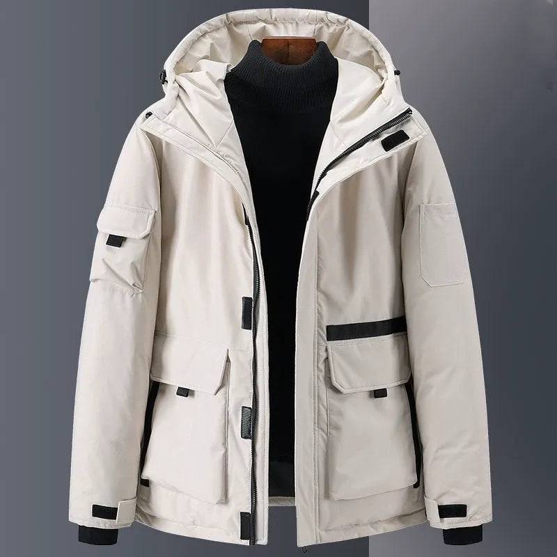 Eveloria Damen Daunenjacke Relaxed Fit Mit Kapuze Wasserabweisend