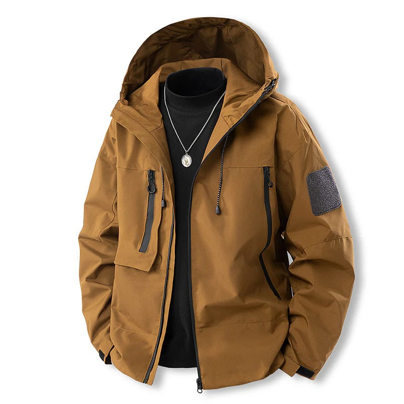 Eveloria Damen Outdoor-Jacke Wasserdicht Kapuze Reißverschluss Schwarz - Eveloria