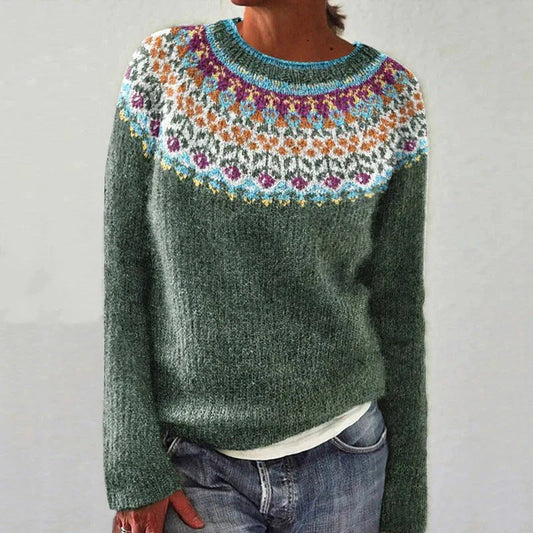 Eveloria Damenwollpullover Lockere Passform Rundhals Lange Ärmel - Eveloria