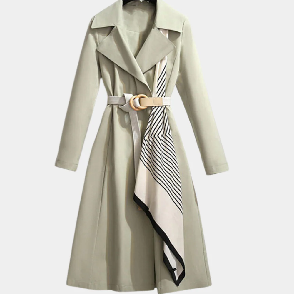 Damen Trenchcoat Taillierte Passform Baumwollmischung Vollständig - Eveloria