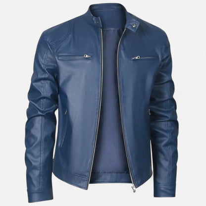 Hendrik Herren Lederjacke Biker Style Reißverschluss