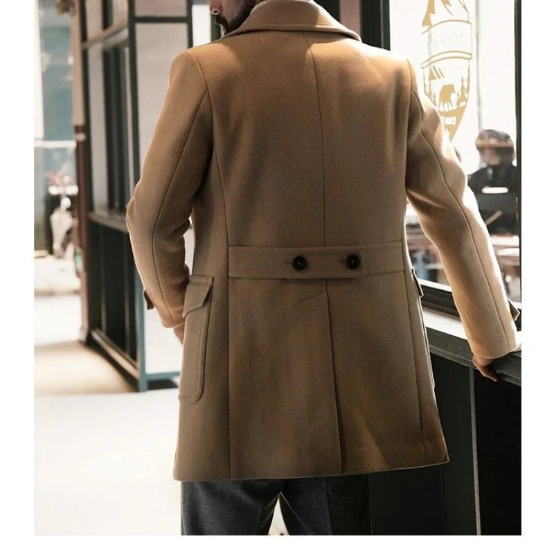 Herren Trenchcoat Slim Fit Doppelreihig