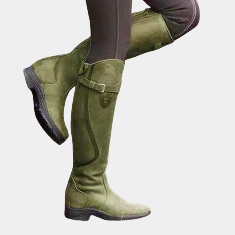 Damen Knöchelstiefel Slim Fit Wasserabweisend Wildleder Braun - Eveloria