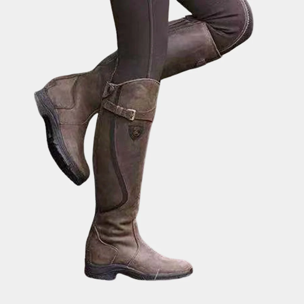 Damen Knöchelstiefel Slim Fit Wasserabweisend Wildleder Braun