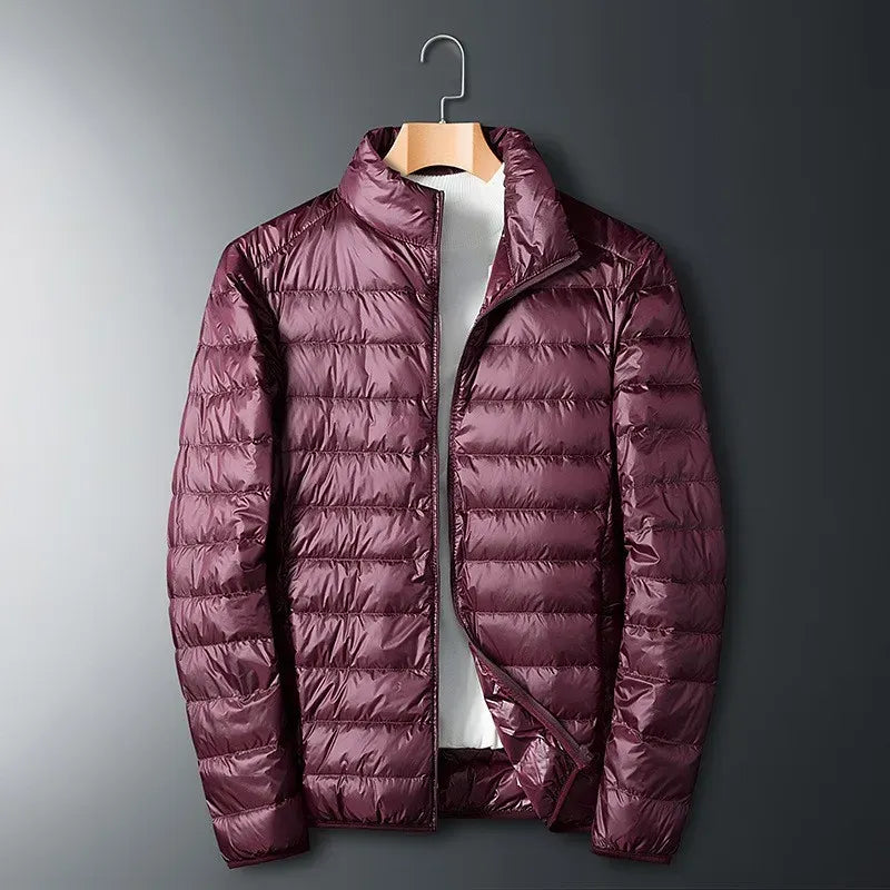 Damen Pufferjacke Nylon Gesteppt Vollreißverschluss