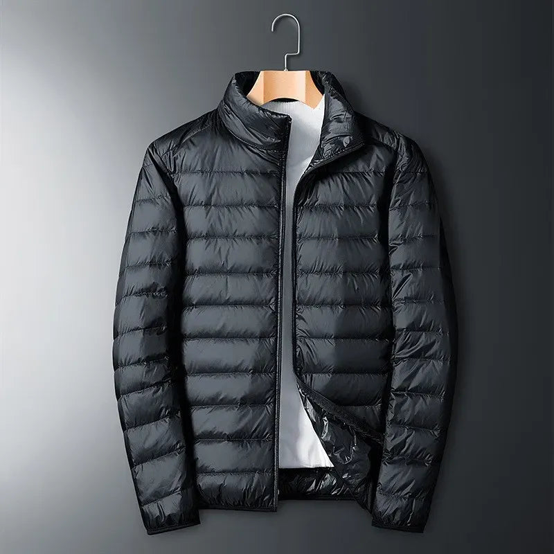 Damen Pufferjacke Nylon Gesteppt Vollreißverschluss Schwarz - Eveloria