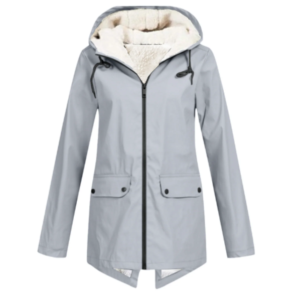 Eveloria Damen Trenchcoat Fleecegefüttert Wasserdicht Mittellang