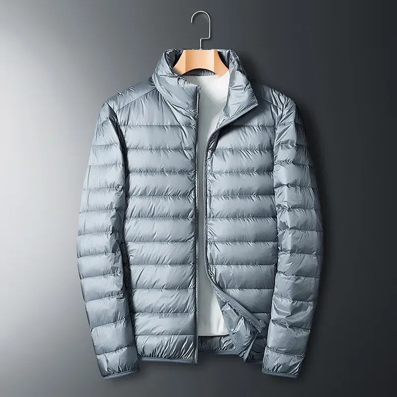 Damen Pufferjacke Nylon Gesteppt Vollreißverschluss