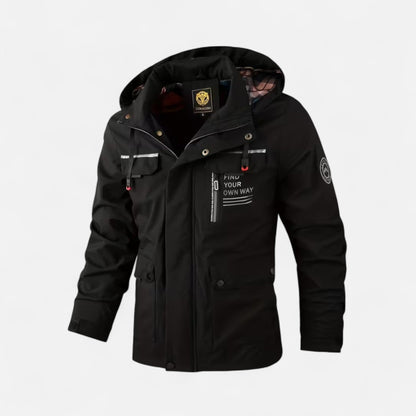 Herren Windbreaker Jacke Leicht Kapuze