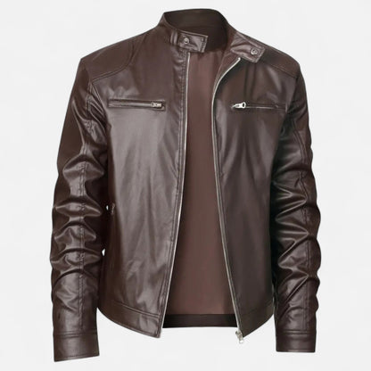 Hendrik Herren Lederjacke Biker Style Reißverschluss