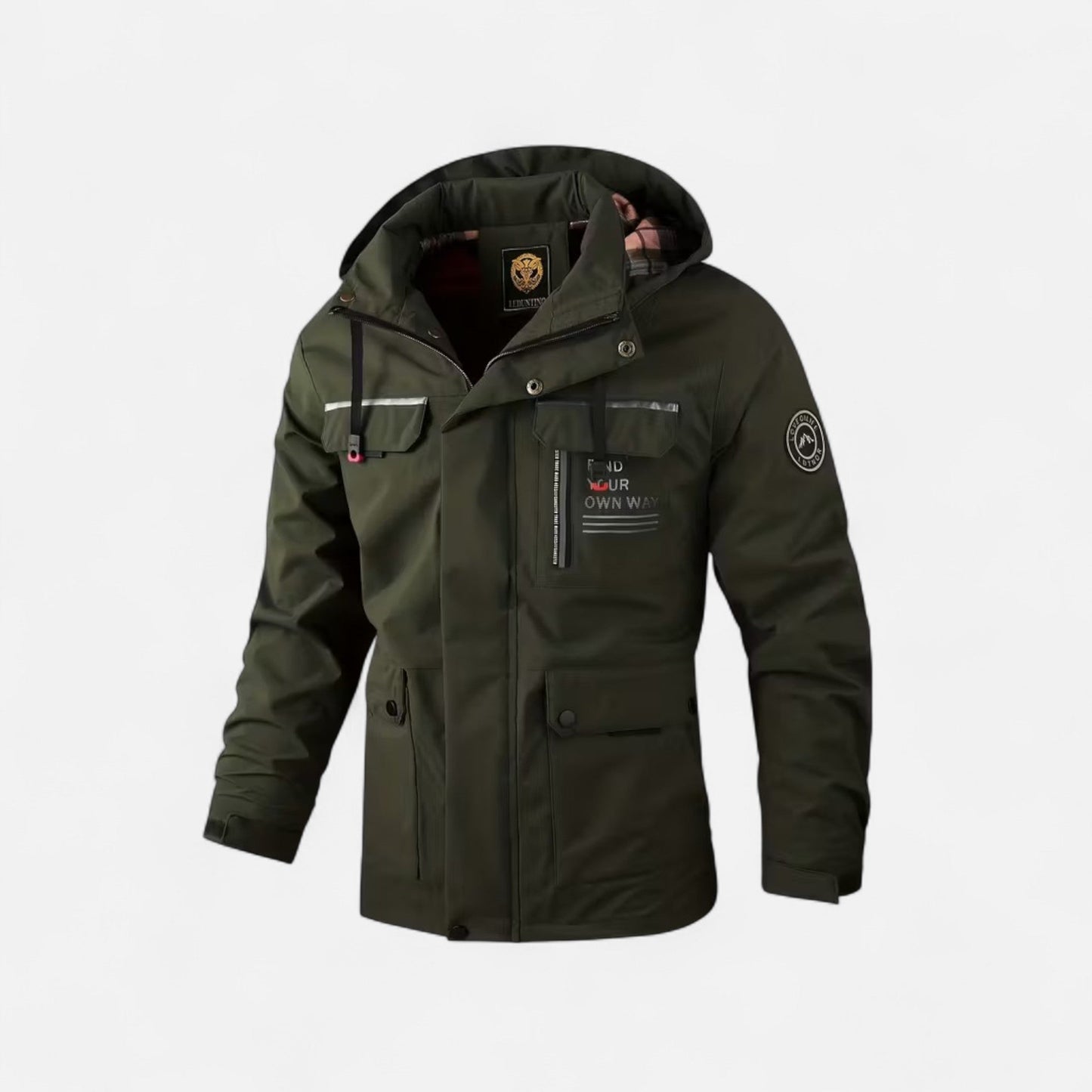 Herren Windbreaker Jacke Leicht Kapuze