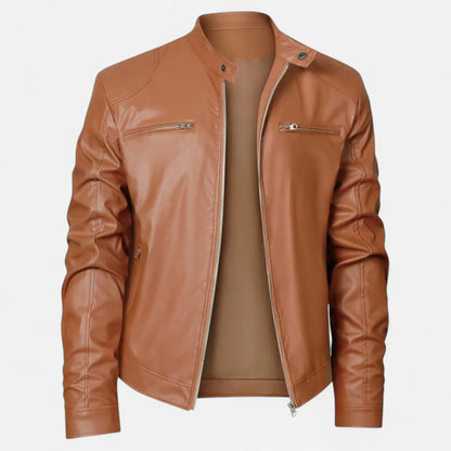 Hendrik Herren Lederjacke Biker Style Reißverschluss