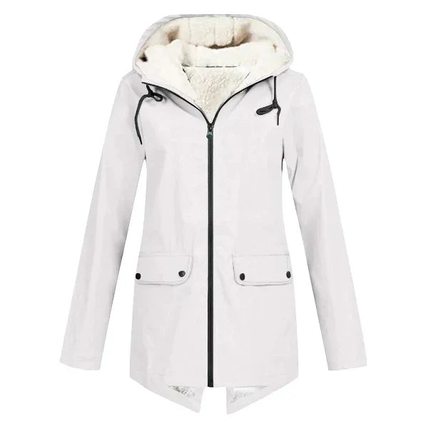 Eveloria Damen Trenchcoat Fleecegefüttert Wasserdicht Mittellang
