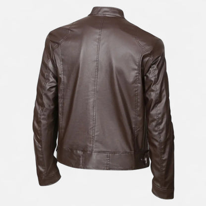 Hendrik Herren Lederjacke Biker Style Reißverschluss