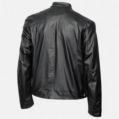 Hendrik Herren Lederjacke Biker Style Reißverschluss