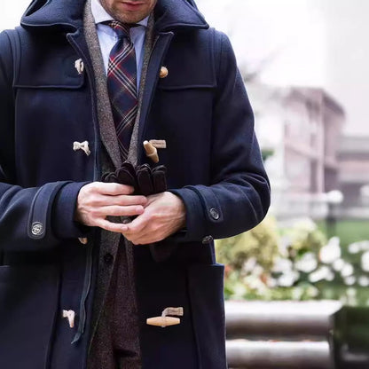 Herren Trenchcoat Regular Fit Halblang Mit Kapuze
