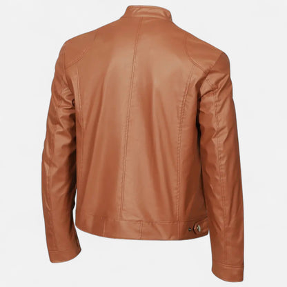 Hendrik Herren Lederjacke Biker Style Reißverschluss
