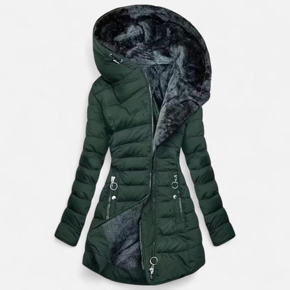 Damen Fleecejacke Slim Fit Kapuze Reißverschluss