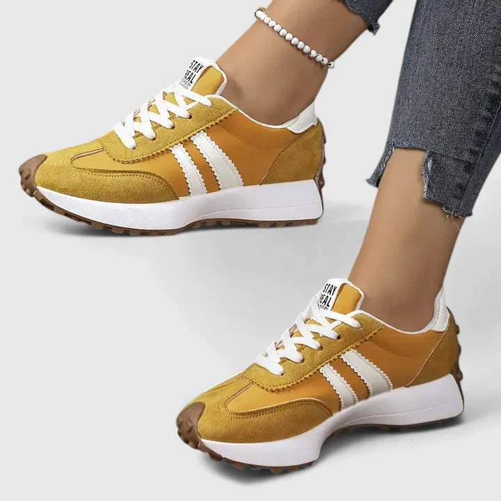 Damen Retro Schnürsneaker Frühling Farben