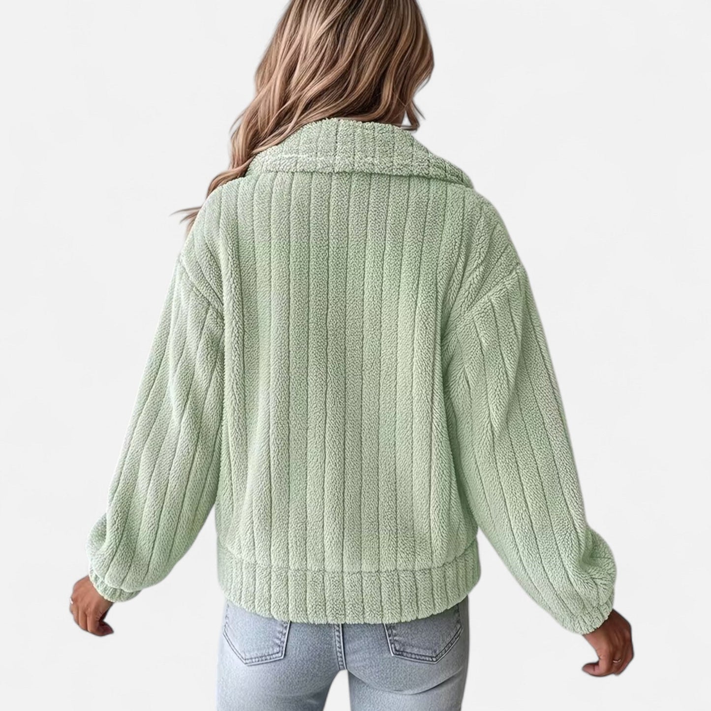 Damen Plüschjacke Dicke Warm Reverskragen