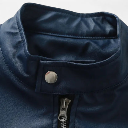 Hendrik Herren Lederjacke Biker Style Reißverschluss