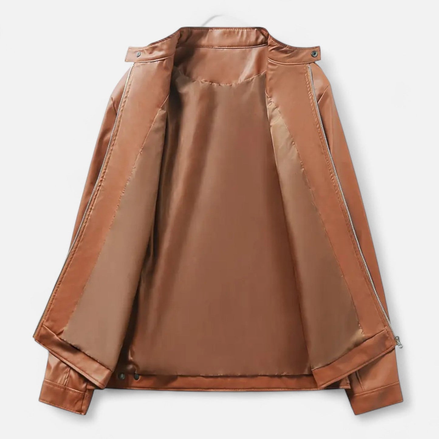Hendrik Herren Lederjacke Biker Style Reißverschluss