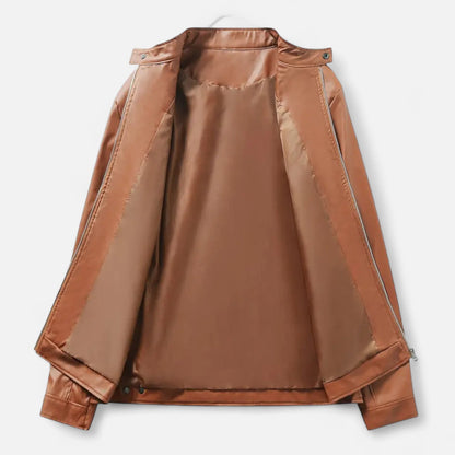 Hendrik Herren Lederjacke Biker Style Reißverschluss