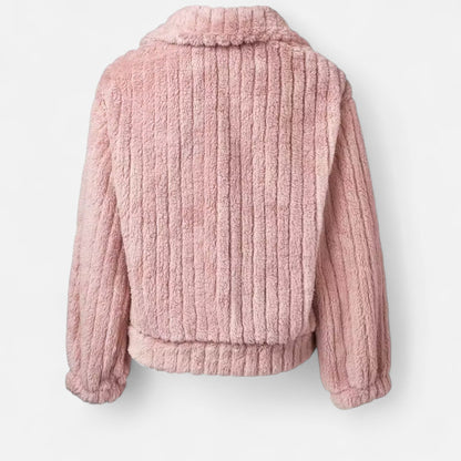 Damen Plüschjacke Dicke Warm Reverskragen