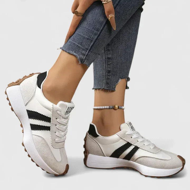 Damen Retro Schnürsneaker Frühling Farben
