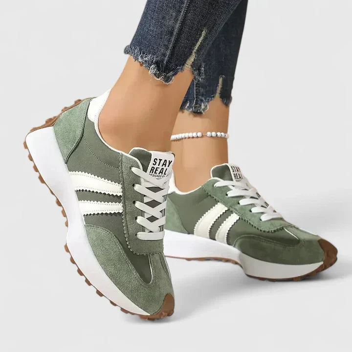 Damen Retro Schnürsneaker Frühling Farben