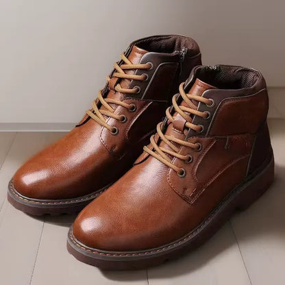 Herren Stiefel Ankle Boots Leder Reißverschluss