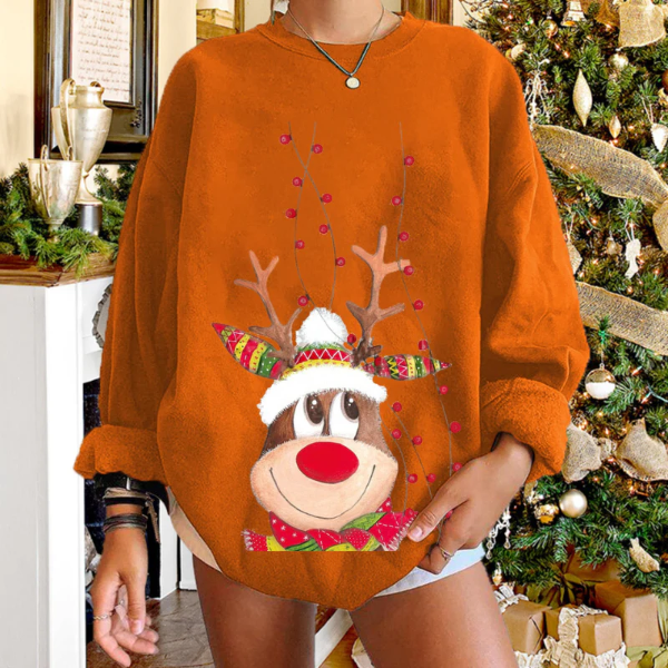 Eveloria Damen Pullover Sweatshirt Weiches Strick Rentier