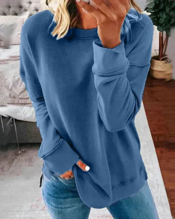Eveloria Damen Sweatshirt Weicher Baumwollmix Rundhalsausschnitt - Eveloria