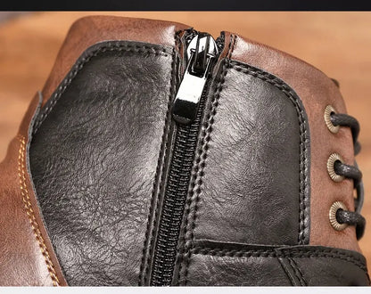 Herren Stiefel Ankle Boots Leder Reißverschluss
