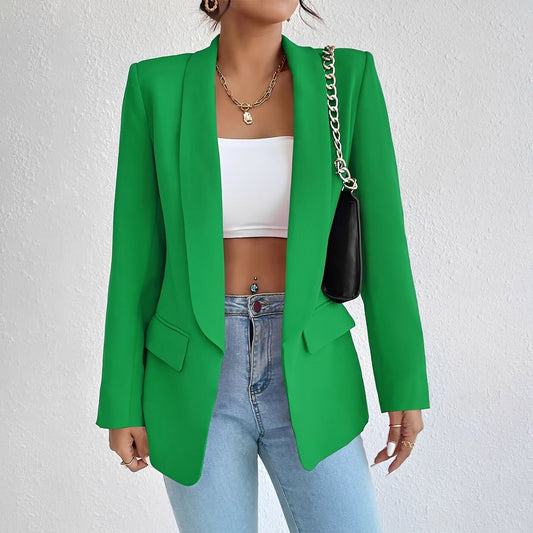 Damen Blazer Tailliert Büro Schwarz - Eveloria