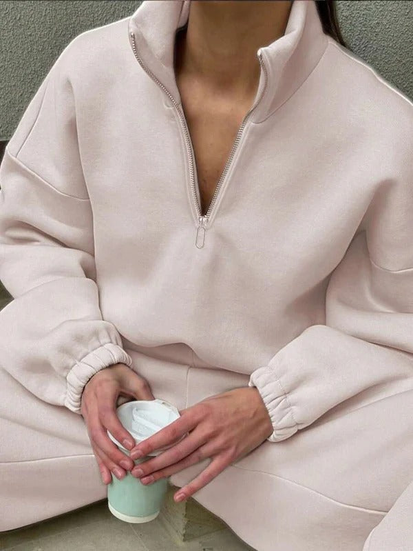 Damen Pullover Oversized Baumwolle Weich Beige - Eveloria