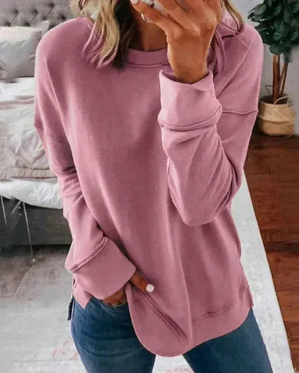Eveloria Damen Sweatshirt Weicher Baumwollmix Rundhalsausschnitt