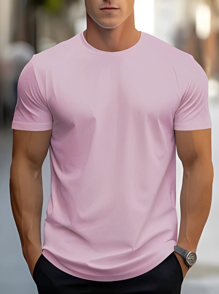 Herren Kurzarm T-Shirt Komfortabel Alltag Freizeit Sport