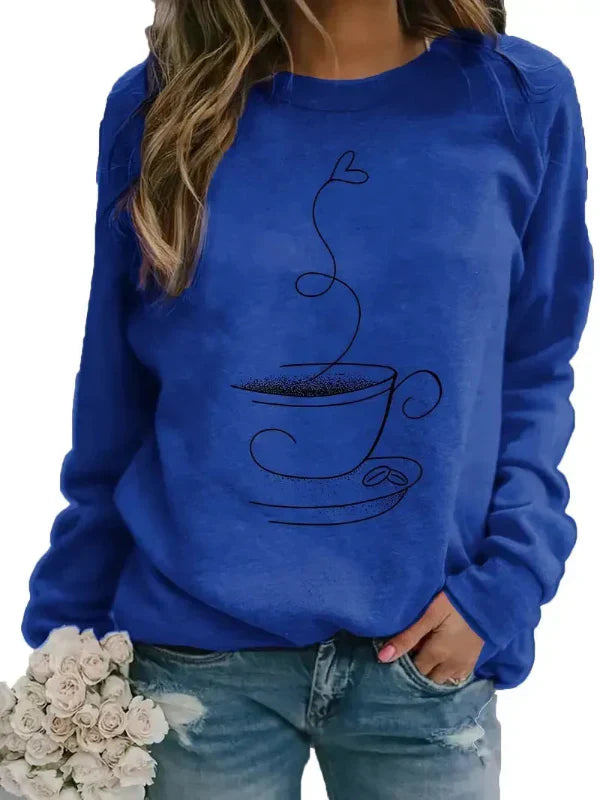 Eveloria Damen Sweatshirt Baumwollmix Rundhalsausschnitt
