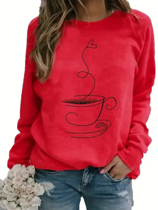 Eveloria Damen Sweatshirt Baumwollmix Rundhalsausschnitt - Eveloria