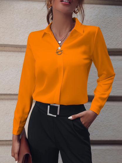 Damen Bluse Einfarbig Tailliert Büro Look