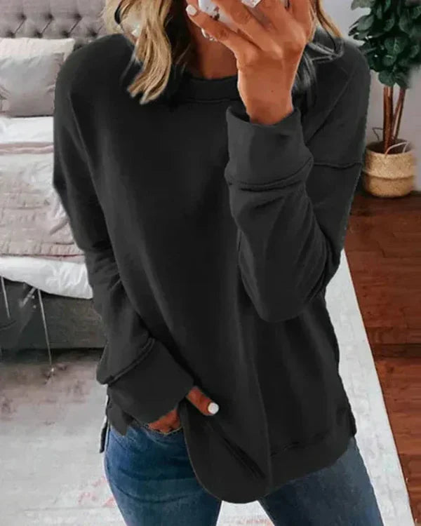 Eveloria Damen Sweatshirt Weicher Baumwollmix Rundhalsausschnitt