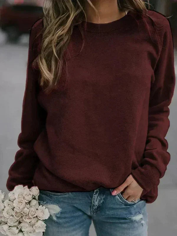 Eveloria Damen Pullover Weiches Strick Langer Ärmel Rundhals