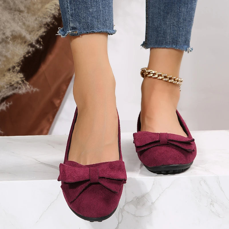 Damen Ballerinas Schleifen-Detail Pastell